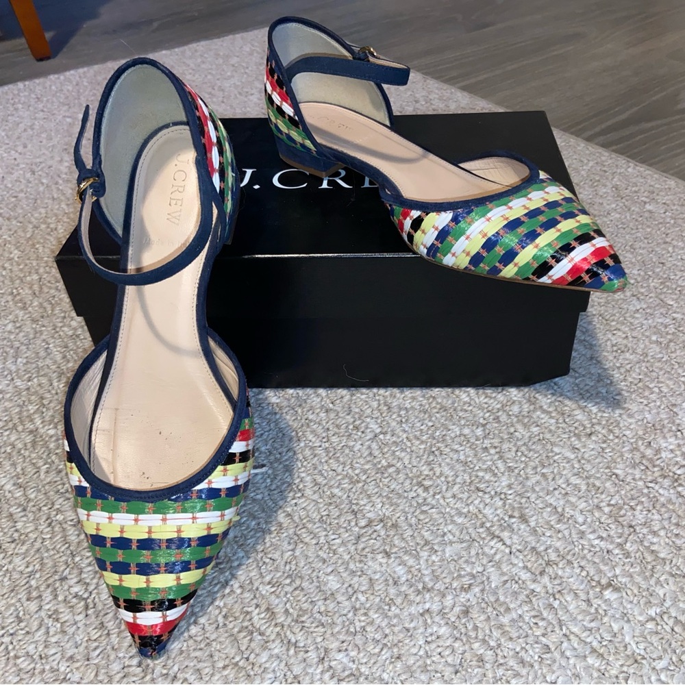 J. Crew Lilly Raffia Woven Flats, Made in Italy, Size 9